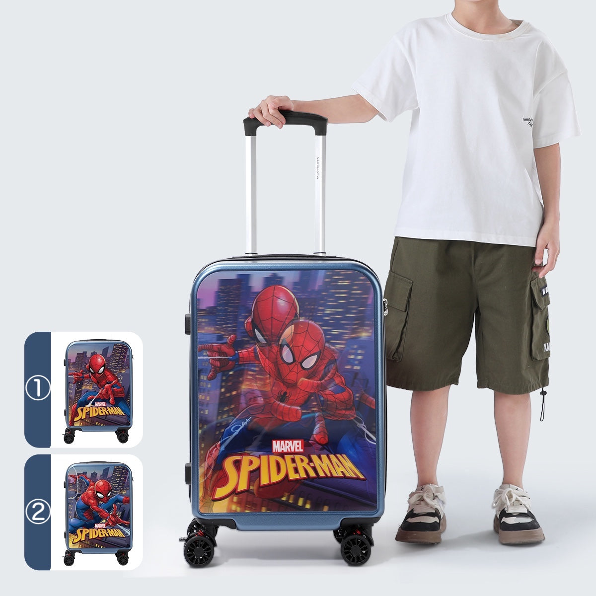 見る角度によってデザインが変わるキャリーケース　　スパイダーマン　20インチ　約40ℓ　VH41486-S